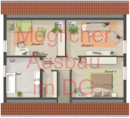 Möglicher Grundriss DG Möglicher Grundriss DG